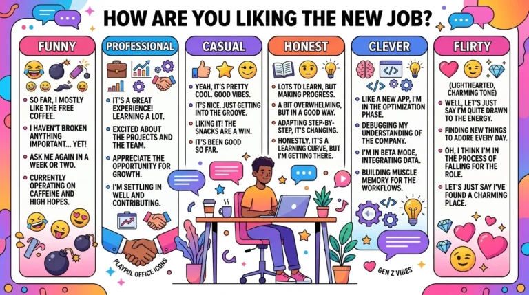 How are you liking the new job replies