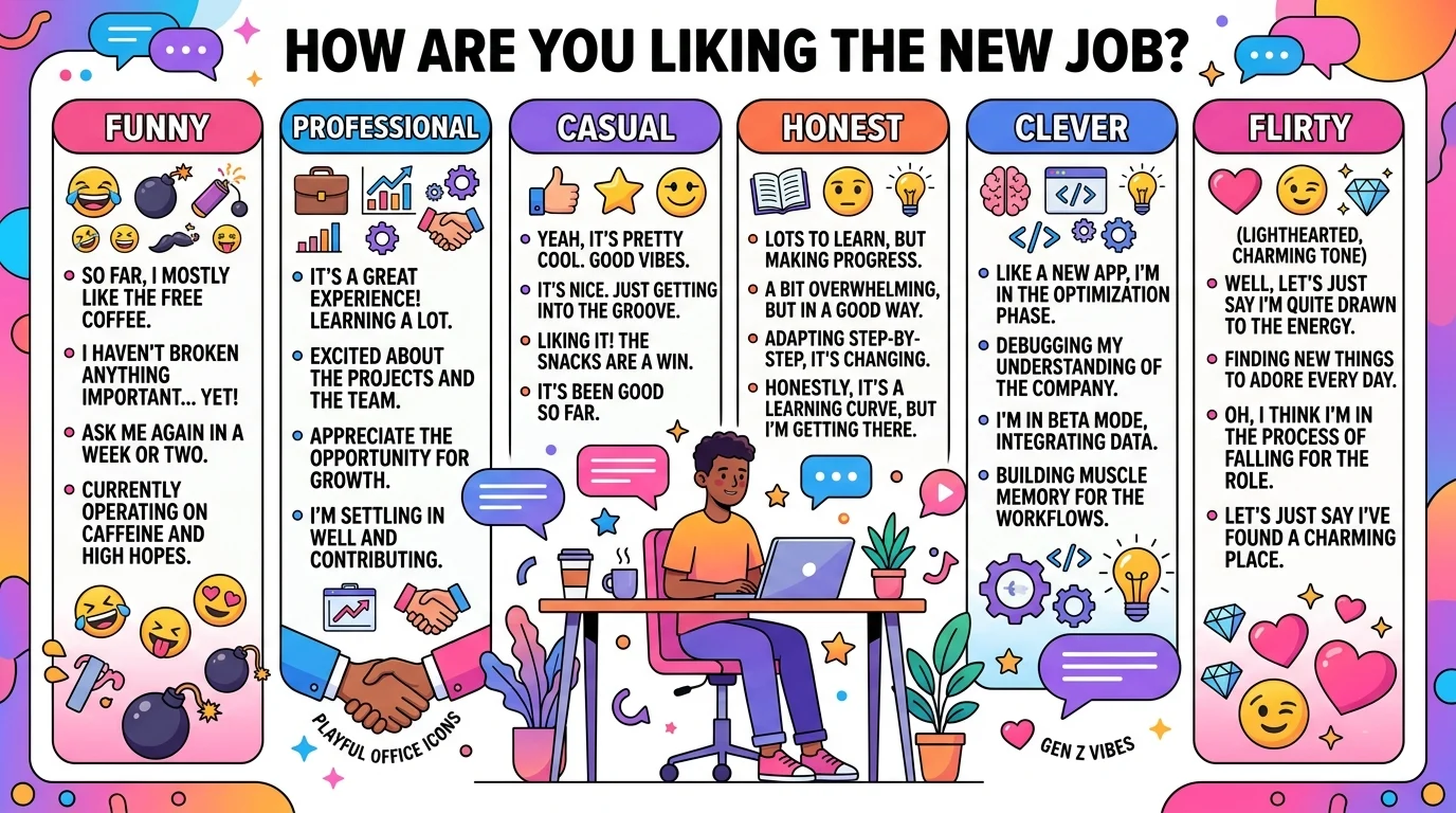 How are you liking the new job replies