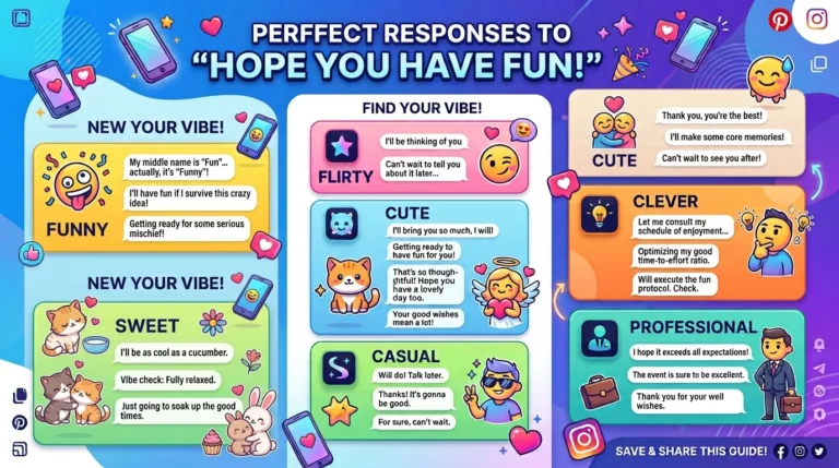 Perfect responses to hope you have fun