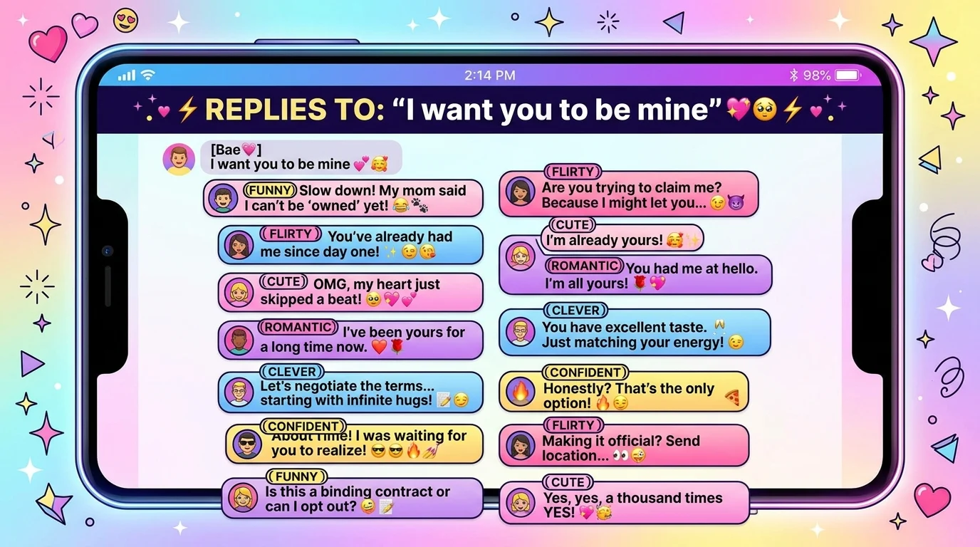 Replies to I want you to be mine