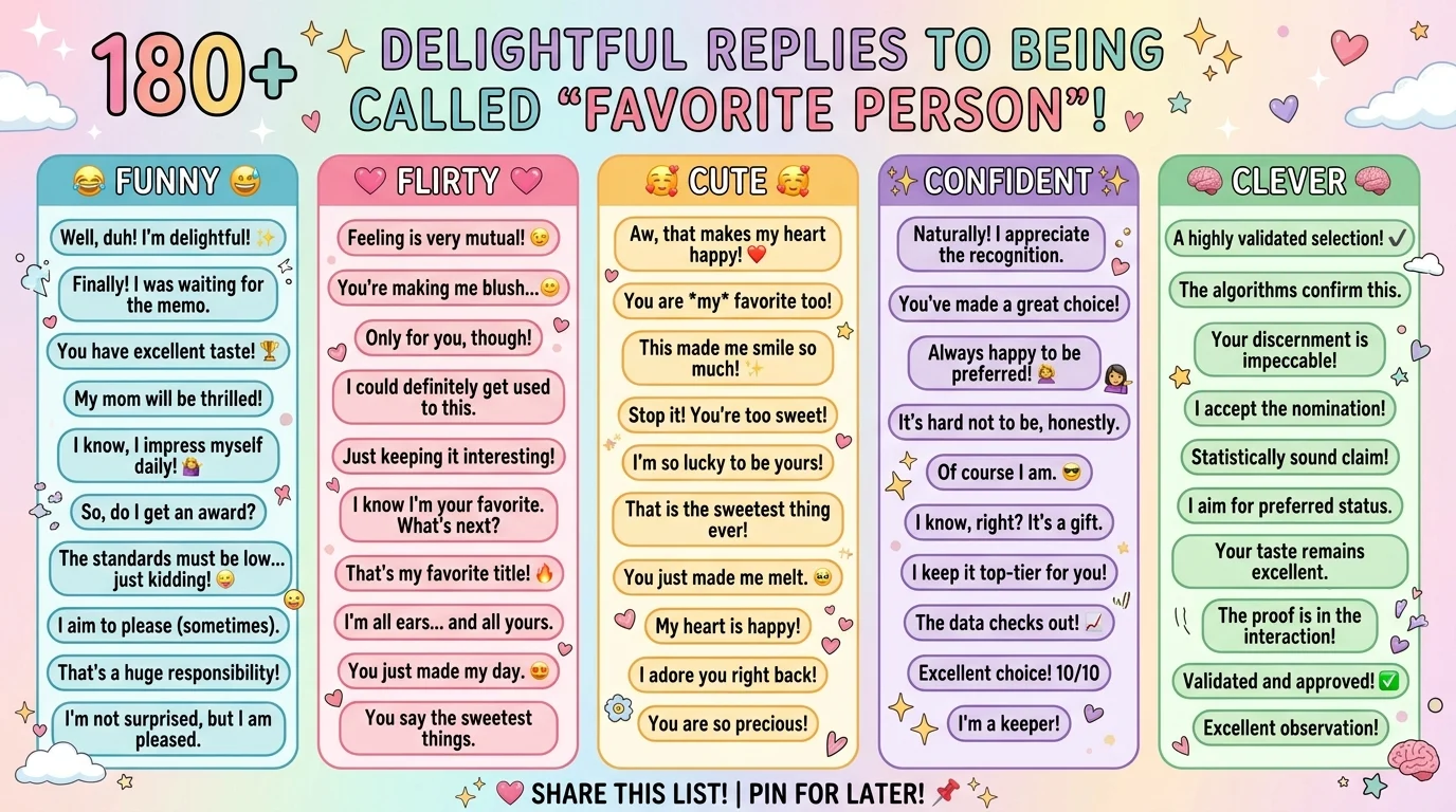 Replies to being called favorite person
