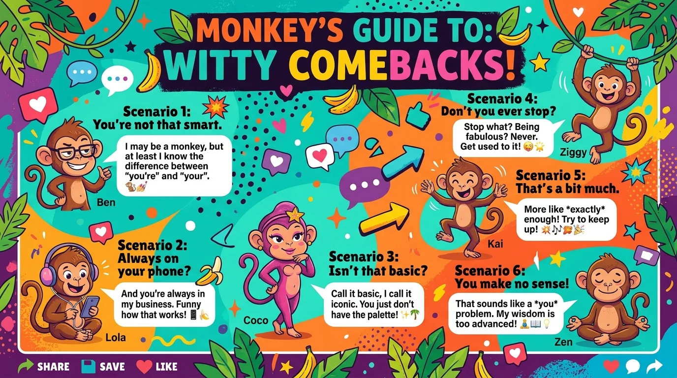 Replies to being called monkey
