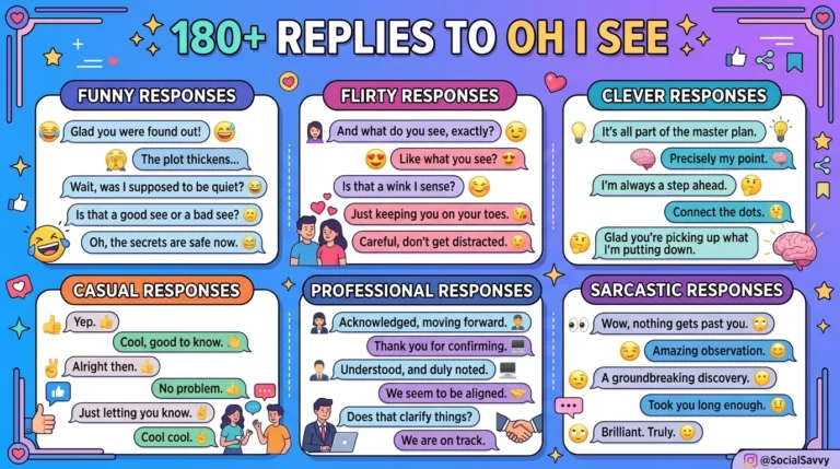 Replies to oh I see