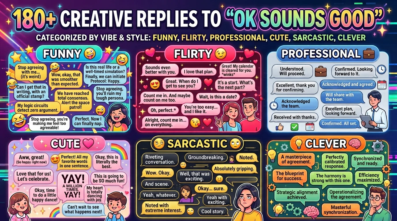 Replies to ok sounds good