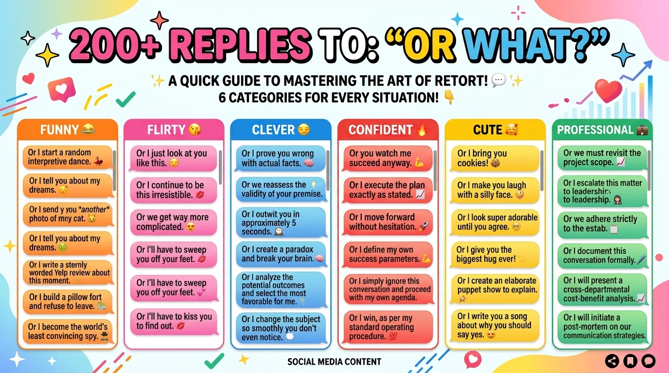 Replies to or what