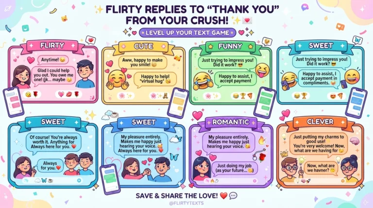 Replies to thank you from a crush