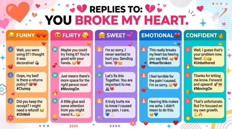 Replies to you broke my heart