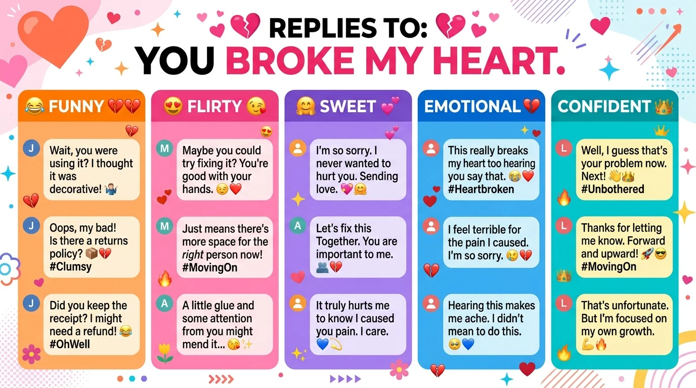 Replies to you broke my heart