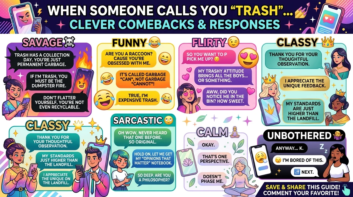 Responses to someone calling you trash