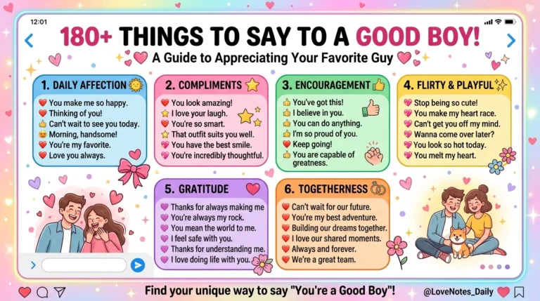 Things to say to a good boy