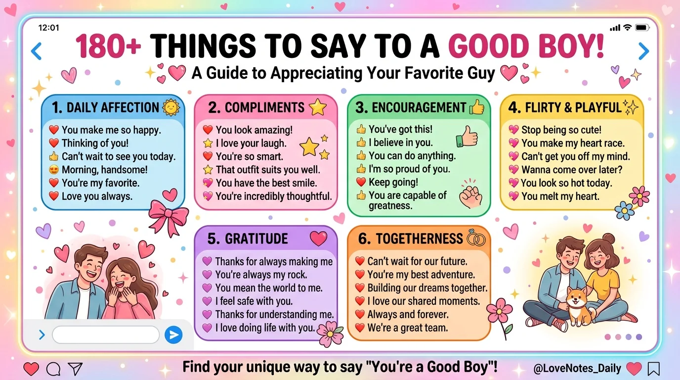 Things to say to a good boy