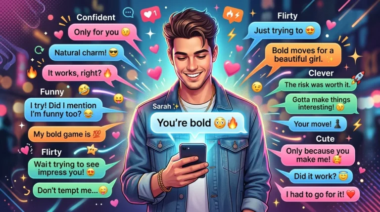 When a girl calls you bold replies