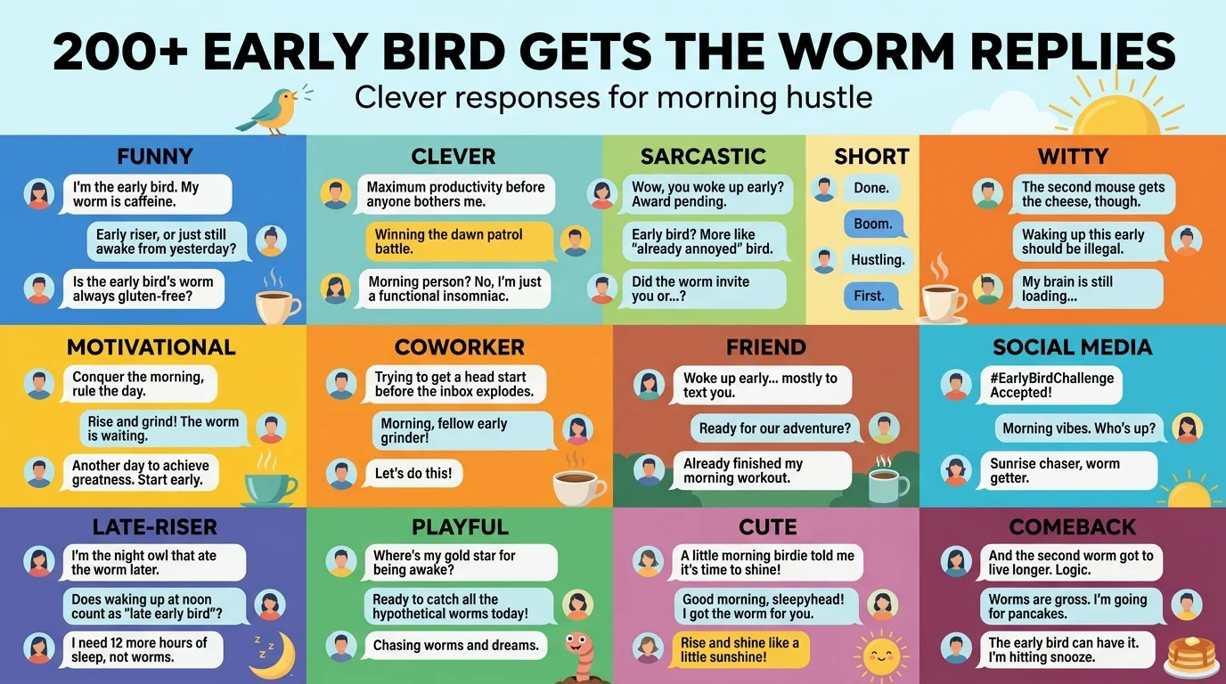 Early bird gets the worm replies