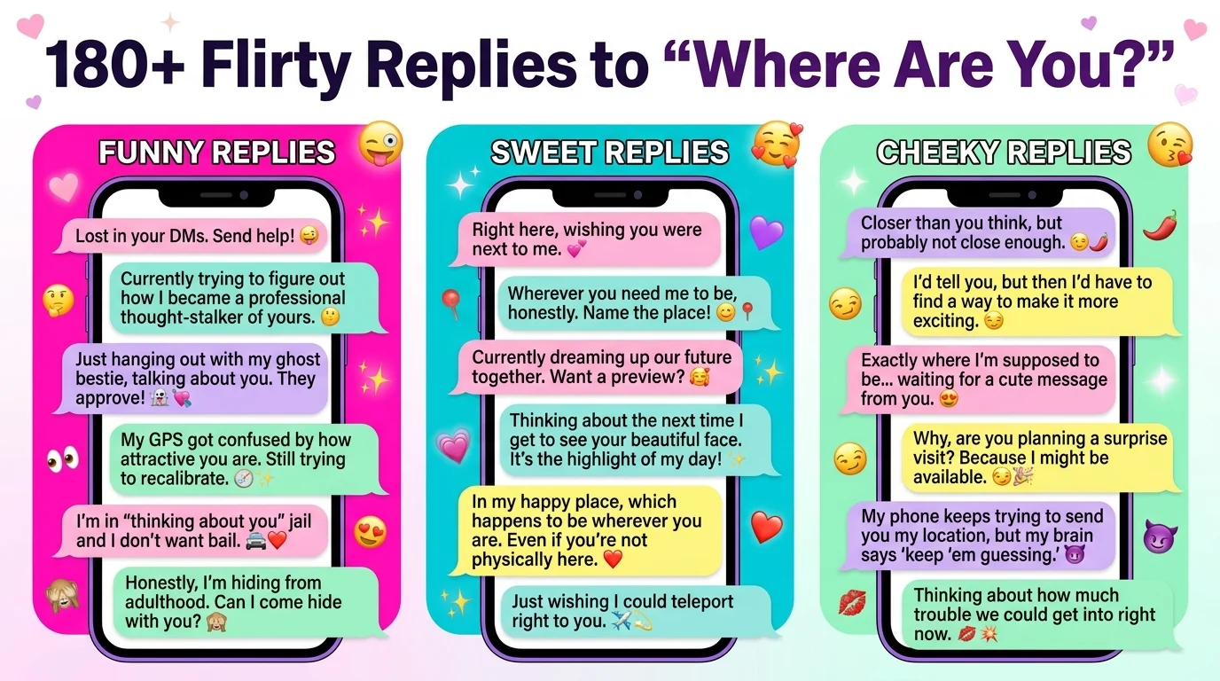 Flirty replies to “where are you”