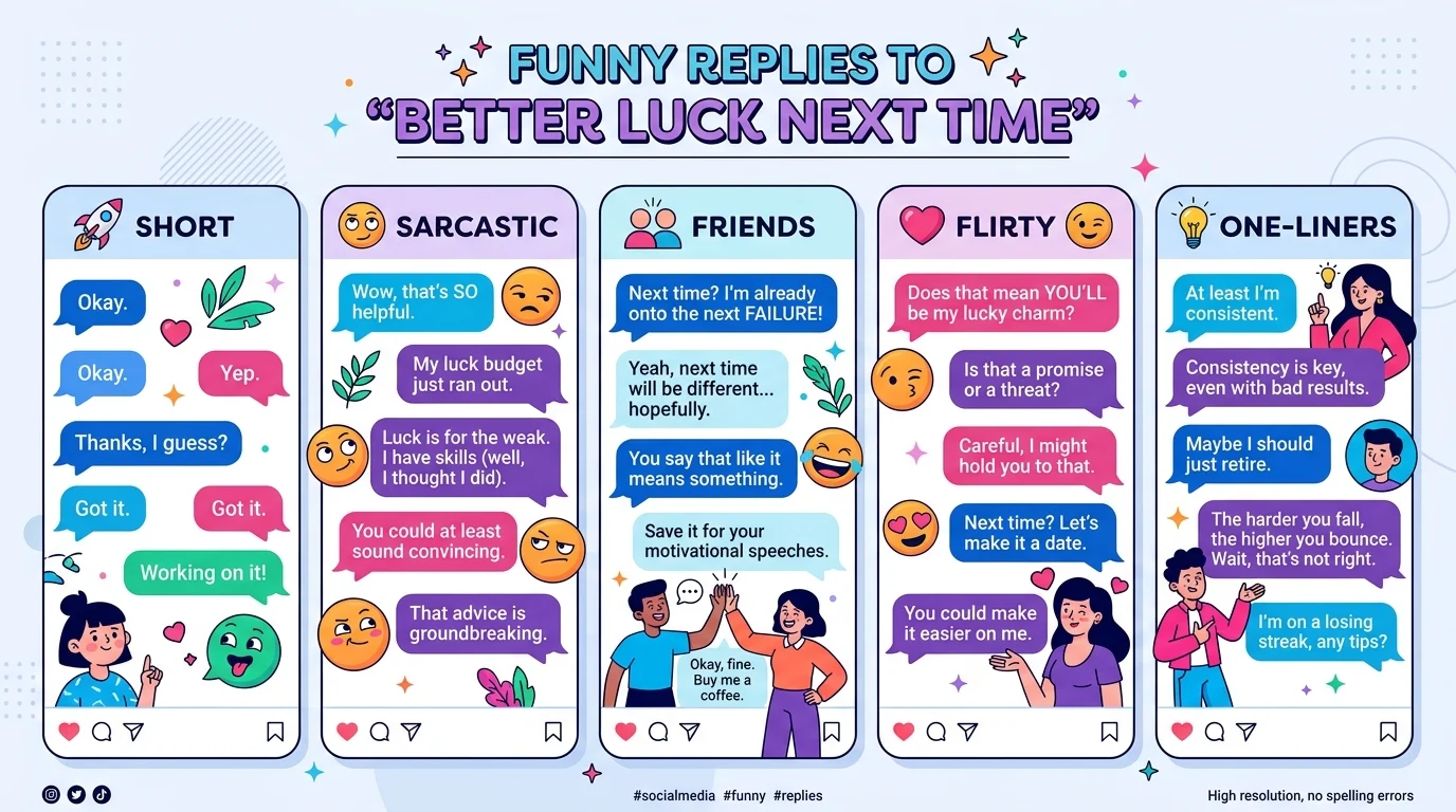 Funny replies to better luck next time