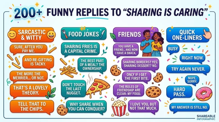 Funny replies to sharing is caring