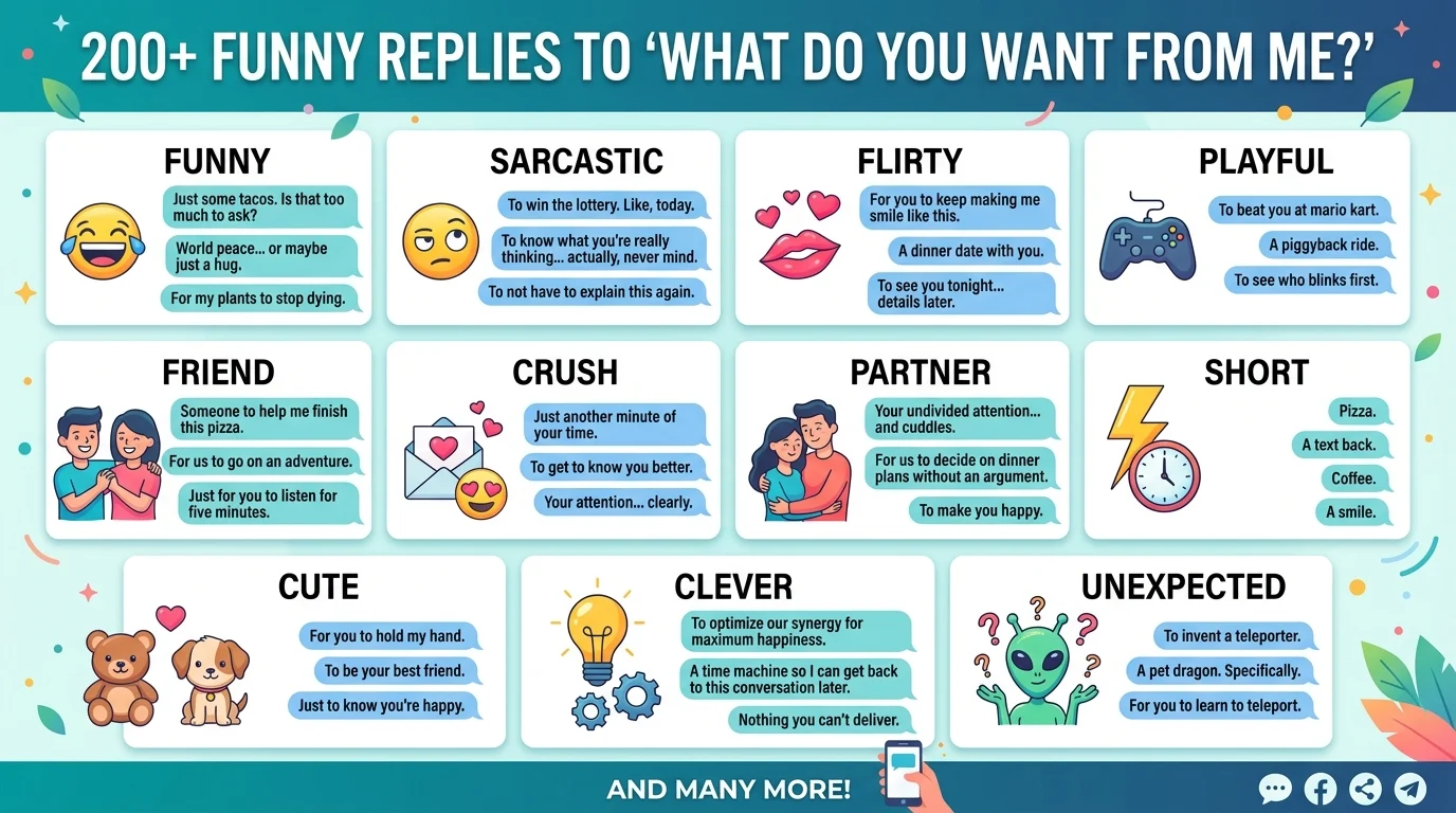 Funny replies to “what do you want from me”