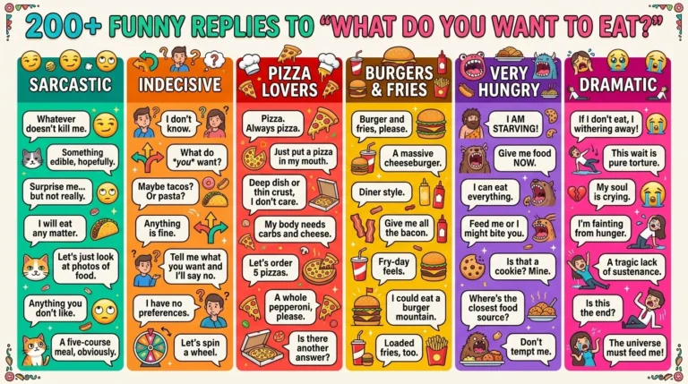Funny replies to what do you want to eat