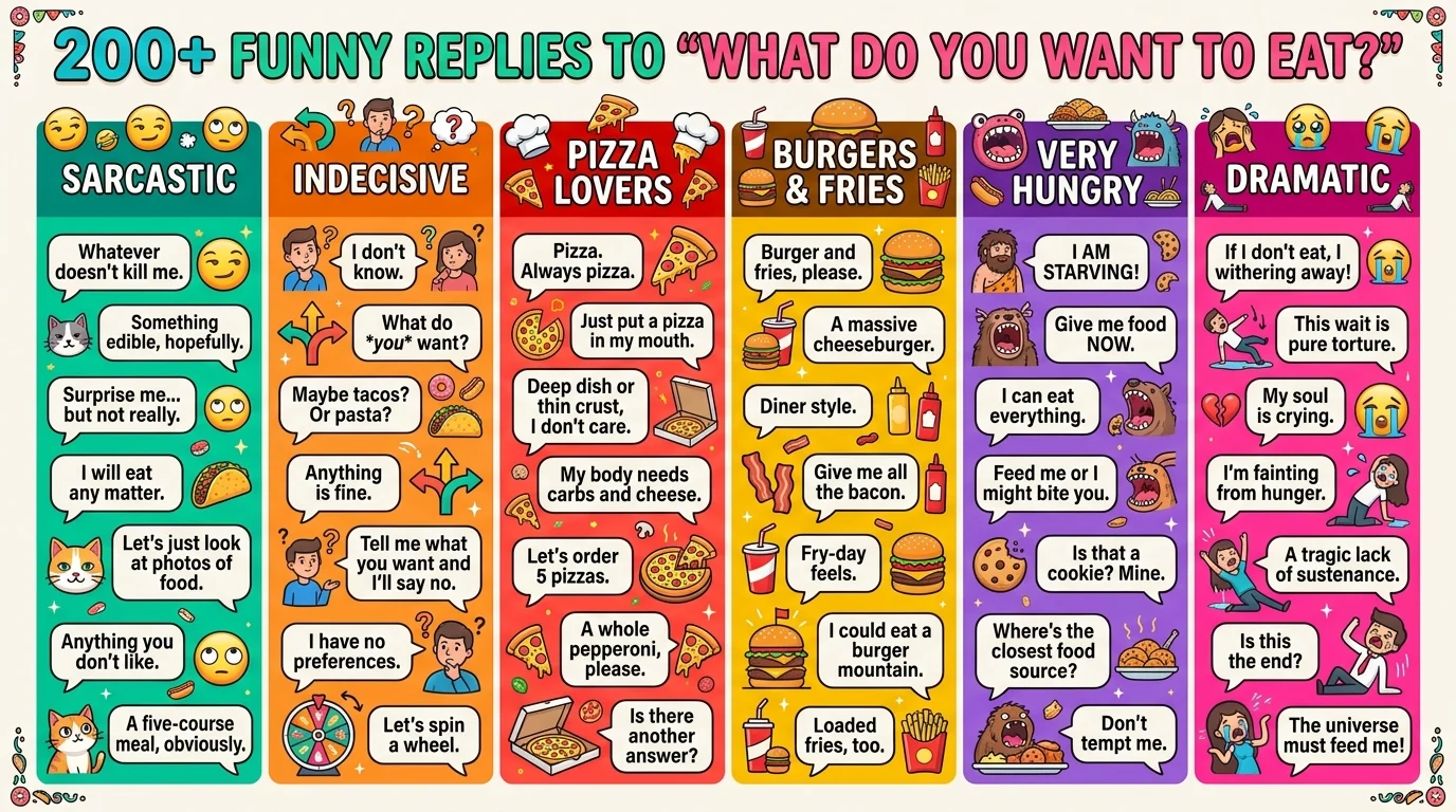 Funny replies to what do you want to eat