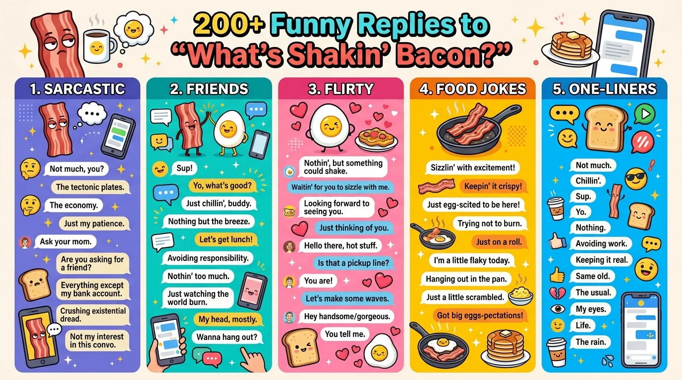 Funny replies to what’s shakin bacon