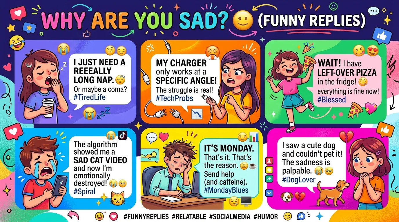 Funny replies to “why are you sad”