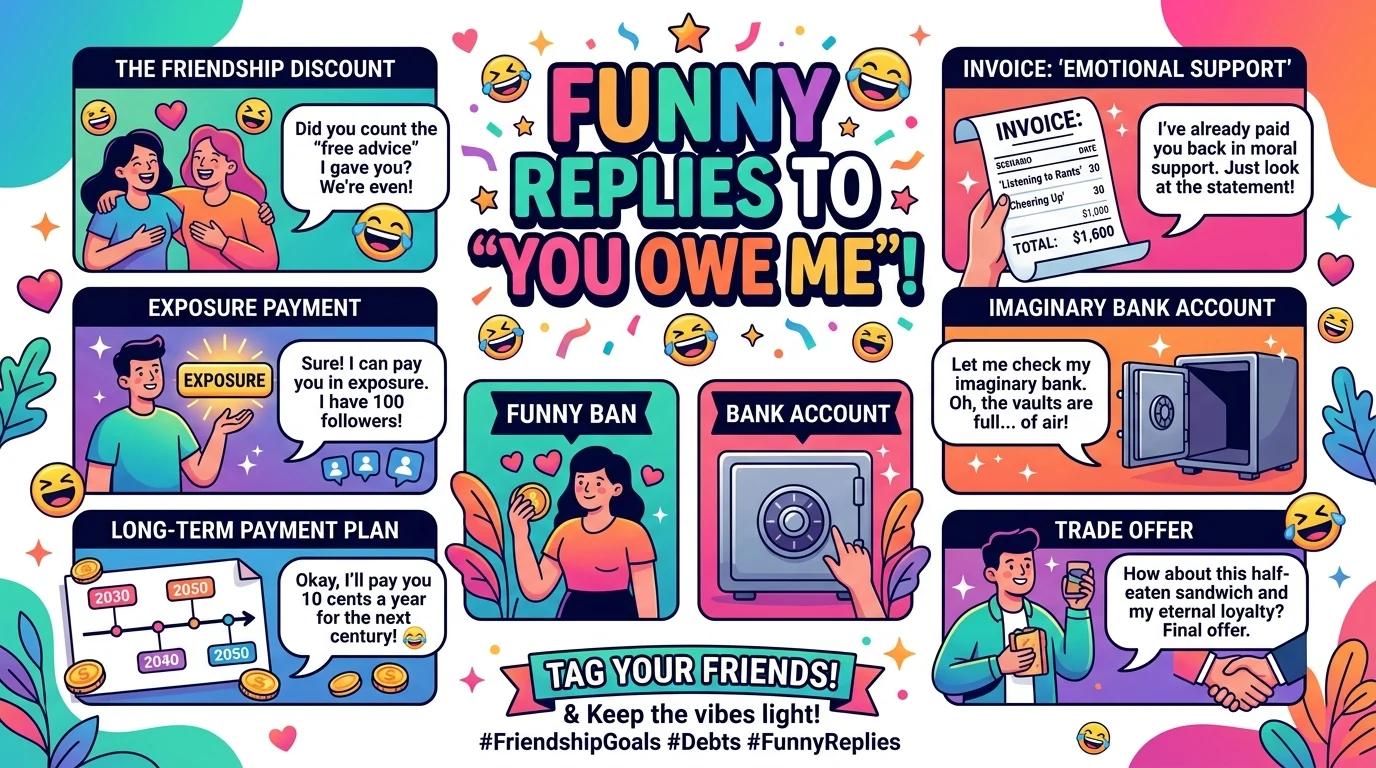 Funny replies to “you owe me”