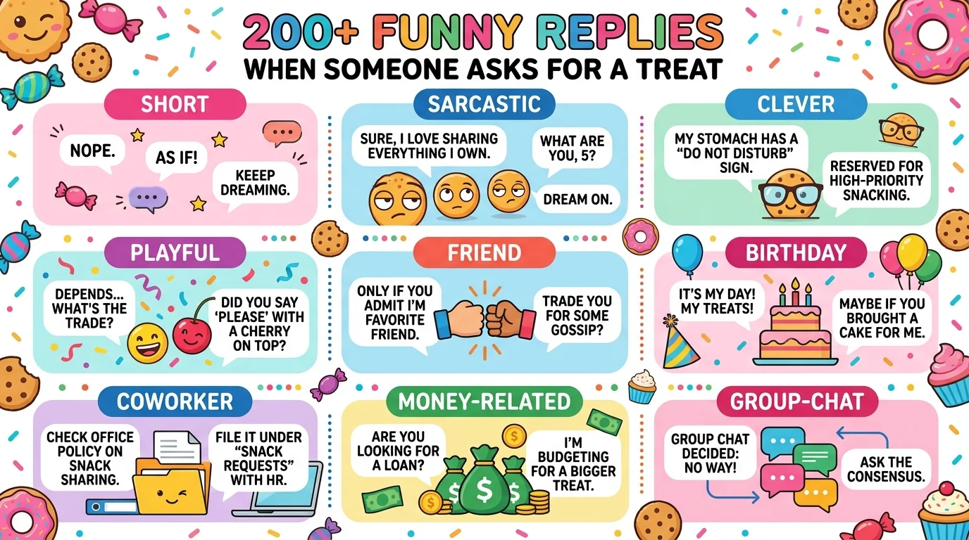 Funny replies when someone asks for a treat