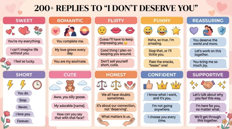 Replies to I don’t deserve you