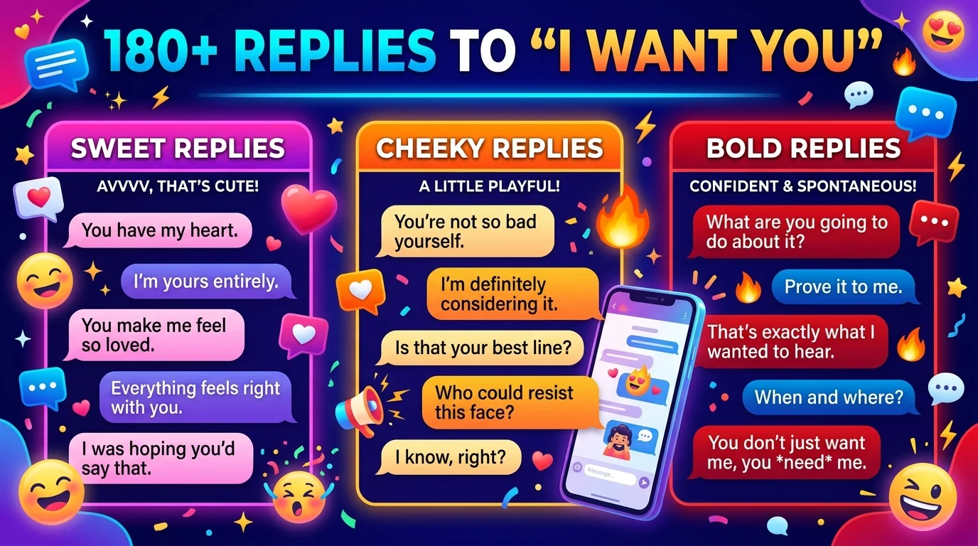Replies to “I want you”