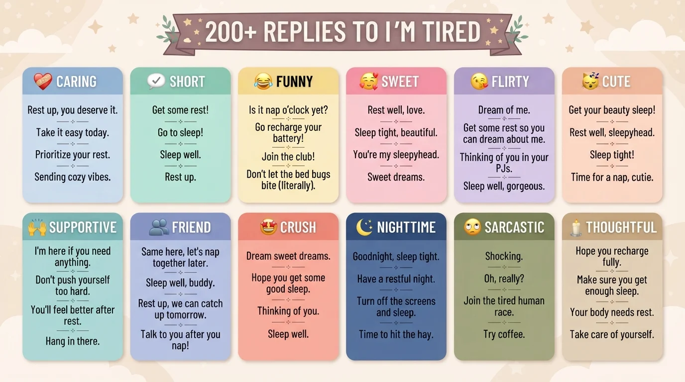 Replies to I’m tired
