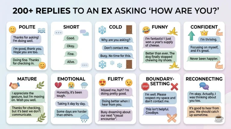 Replies to an ex asking how you are