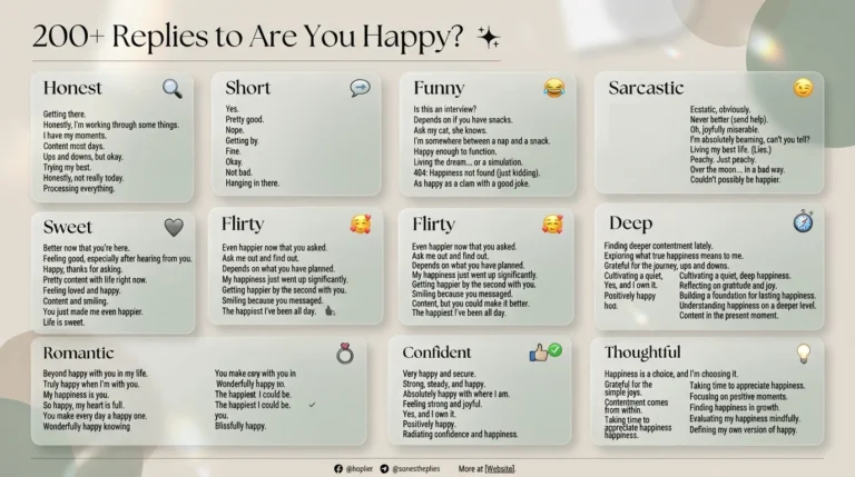 Replies to “are you happy”