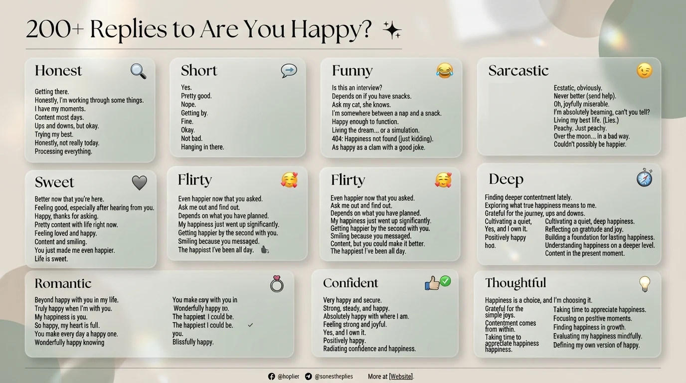 Replies to “are you happy”