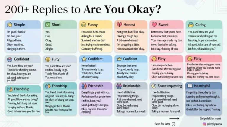 Replies to are you okay
