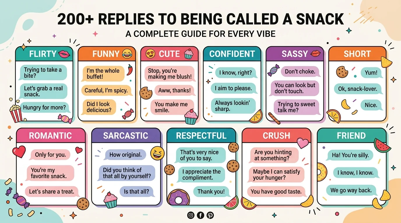 Replies to being called a snack