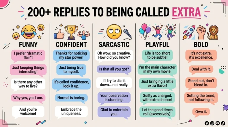 Replies to being called extra