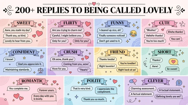 Replies to being called lovely