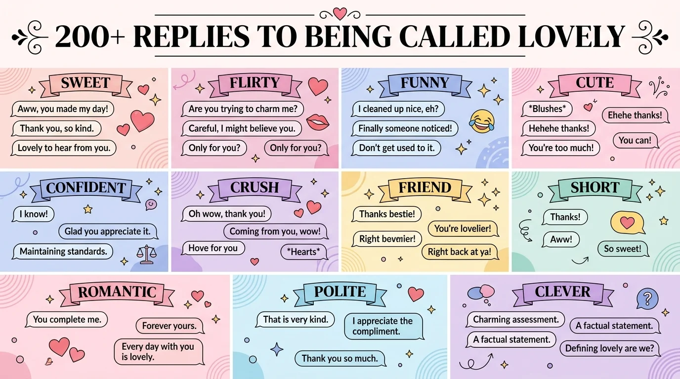 Replies to being called lovely