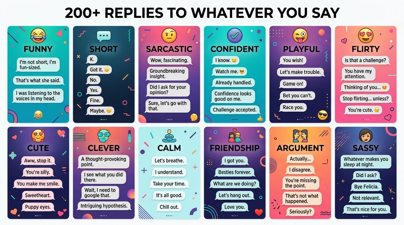 Replies to whatever you say