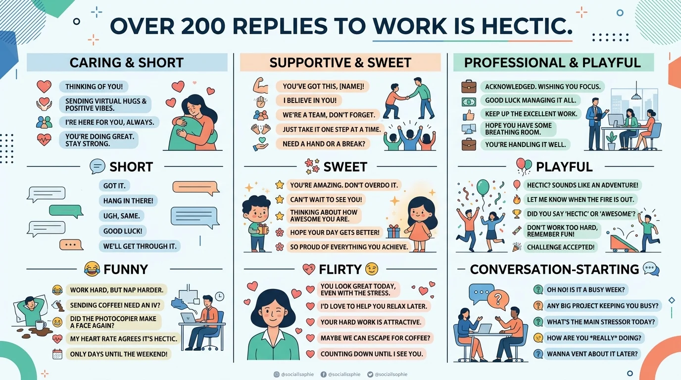 Replies to work is hectic