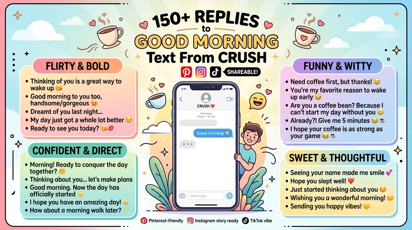 Reply to good morning text from crush