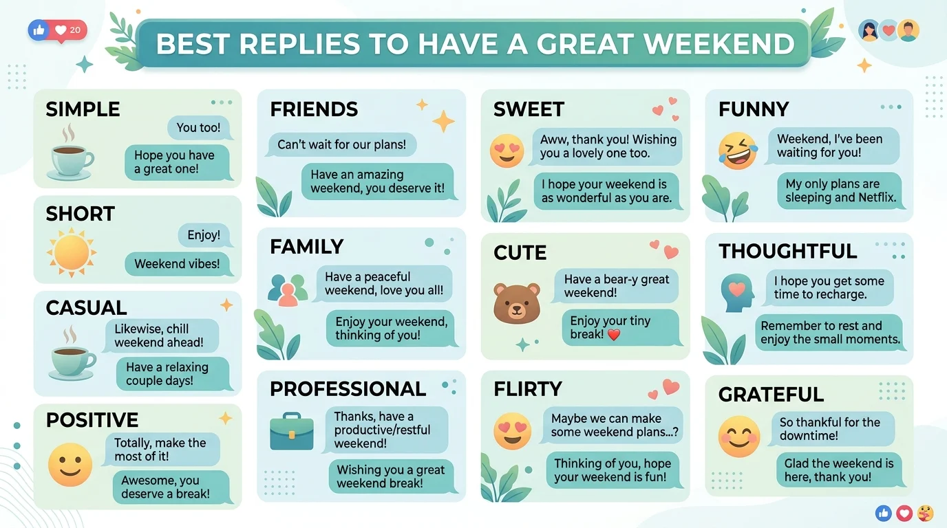 Reply to “have a great weekend”