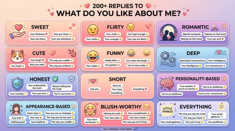 Reply to “what do you like about me”
