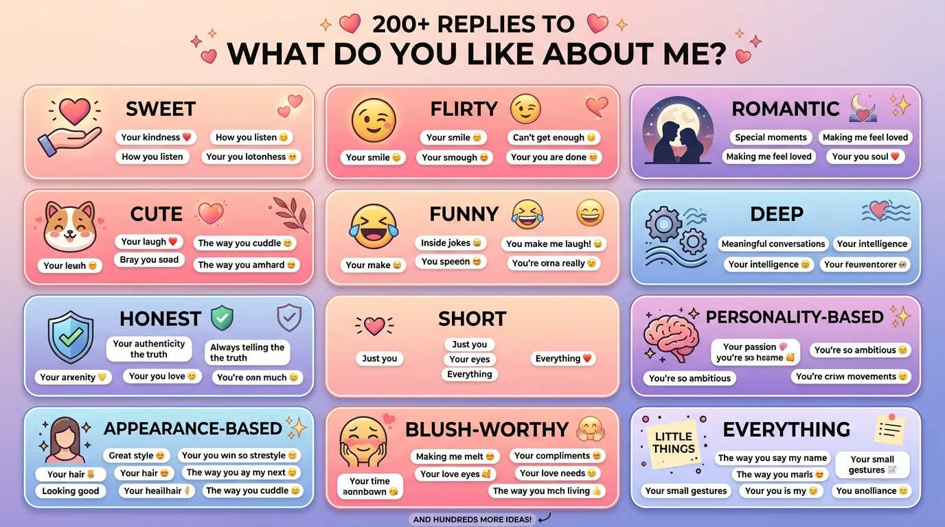 Reply to “what do you like about me”
