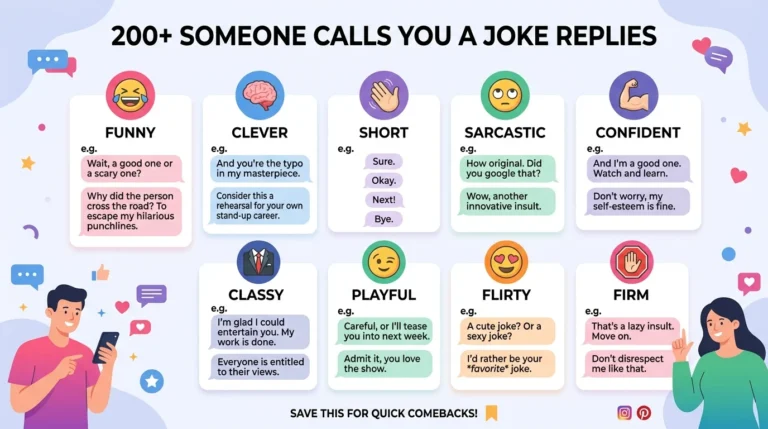 Someone calls you a joke replies