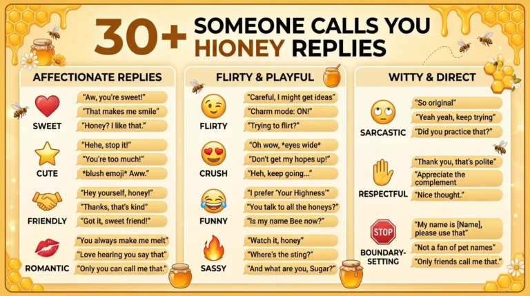 Someone calls you honey replies