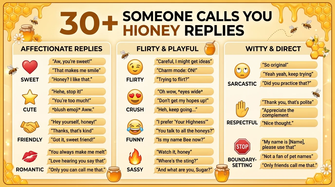 Someone calls you honey replies