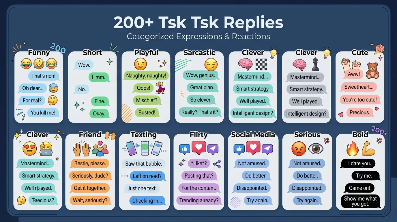 Tsk tsk replies