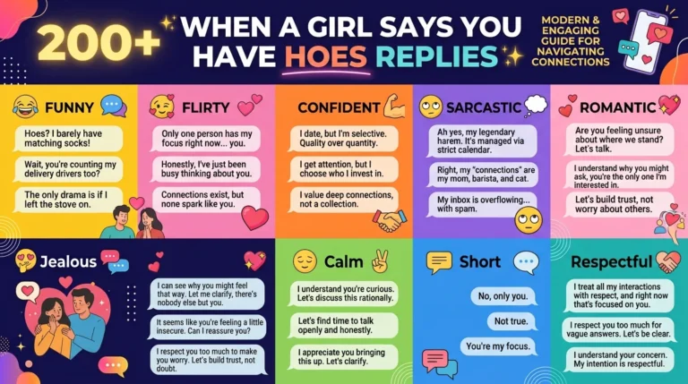 When a girl says you have hoes replies