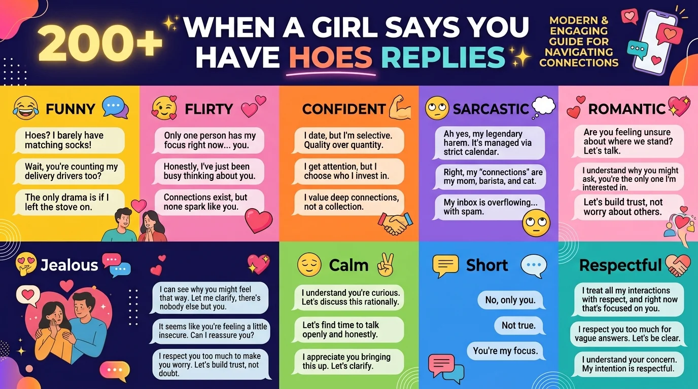 When a girl says you have hoes replies